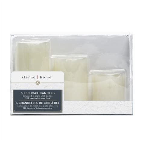 Inglow Flameless Real Wax Led Pillar Candles Cream 3 Pk Fred Meyer