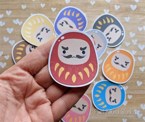 Cute Kawaii Daruma Doll Stickers And Magnets Etsy