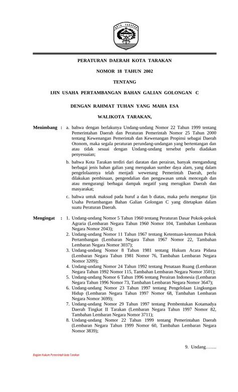 PDF TENTANG IJIN USAHA PERTAMBANGAN BAHAN GALIAN TENTANG IJIN