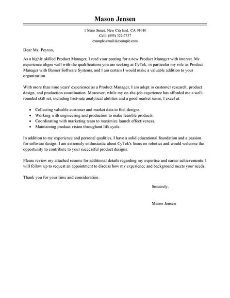 Amazing Product Manager Cover Letter Examples And Templates From Our Writing Service