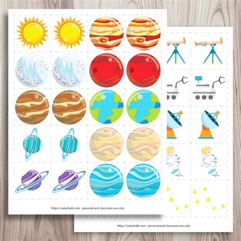 Free Printable Space Matching Game And Solar System Matching Cards The