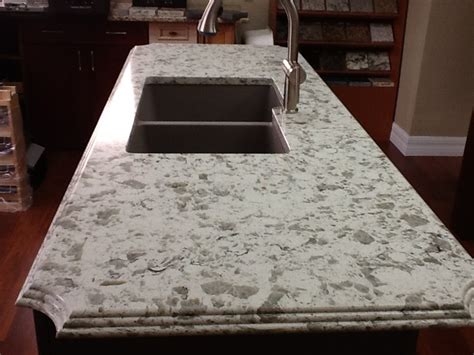 Pompeii Quartz Milky Way Island Countertop Contemporary Kitchen