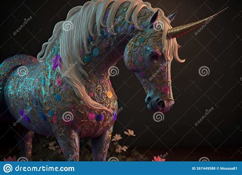 Generative Ai Of A Wild Mane Unicorn Symbol Of Magic And Enchantment