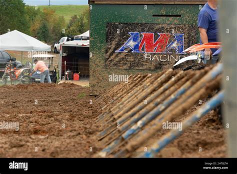 Motocross Starting Gate With Ama Racing Logo Stock Photo Alamy