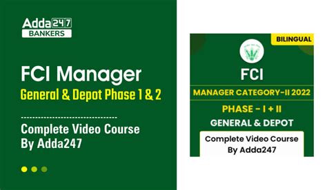 Fci Manager General And Depot Phase 1 And 2 Complete Video Course By Adda247