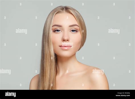 Healthy Blonde Woman Portrait Beauty Girl With Long Healthy Blond Hair And Perfect Clear Skin