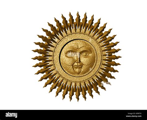 sun symbol of brass isolated Stock Photo - Alamy