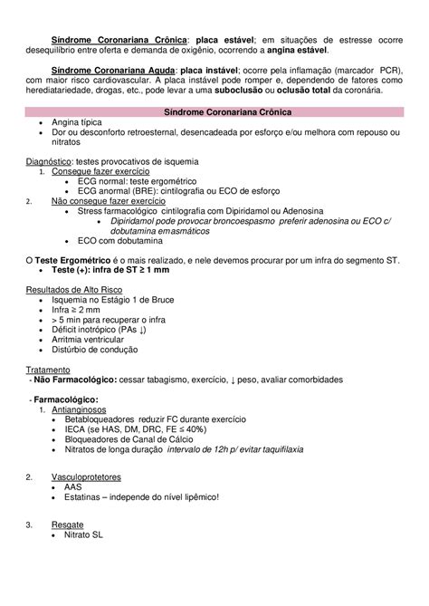 Síndrome Coronariana Crônica e Aguda Diabetes Mellitus Diagnóstico e