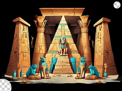 Premium Psd Cartoon Egyptian Pyramid Interior Png Transparent