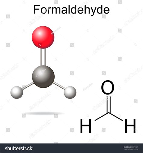 Formaldehyde Model Structural Chemical Formula Molecule Stock Vector