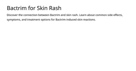 Bactrim for Skin Rash – meds.is