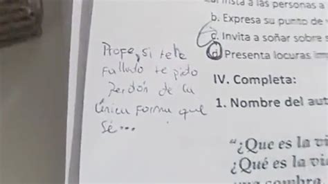 Alumno pide perdón a maestro escribiendo canción de Chayanne en examen