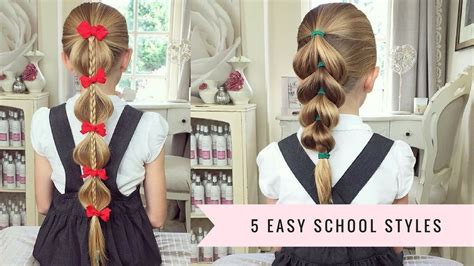 5 Easy School Hairstyles By Sweethearts Hair Youtube