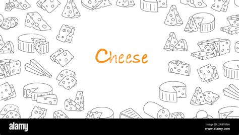 Cheeses Horizontal Banner Cheeses Menu Design Cheddar Camembert