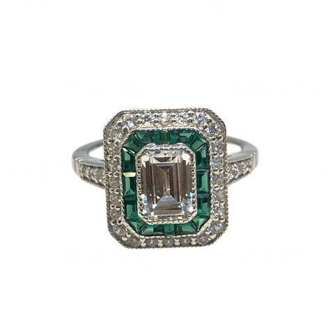 1ct Bezel Set Emerald Cut Gra Certified Vvs1d Simulated Moissanite