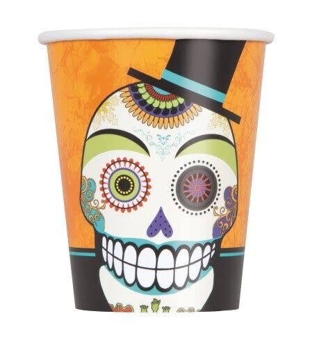 Halloween Day Of The Dead Cups 8 Pack Top Party Supplies Hoppers