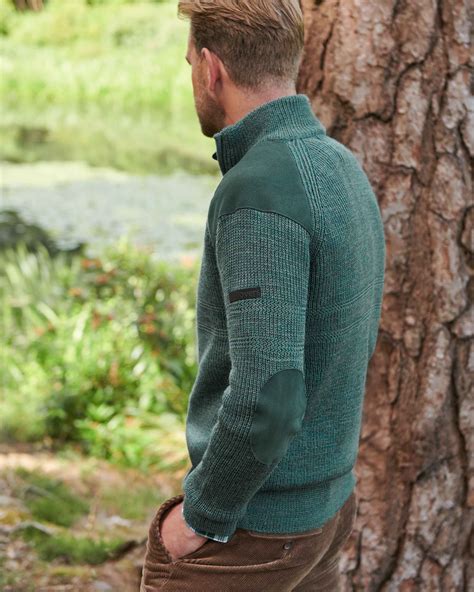 Petrol Marl Pure Wool Hill Walker Jumper Woolovers Uk