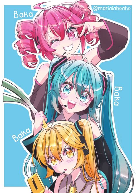 Hatsune Miku Kasane Teto And Akita Neru Vocaloid And 2 More Drawn