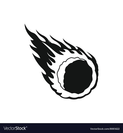 Falling Meteor With Long Tail Icon Simple Style Vector Image