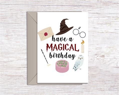 Harry Potter Birthday Card, Printable Birthday Card, Birthday Card For ...