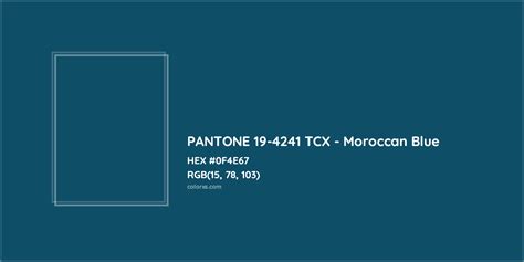 Pantone 19 4241 Tcx Moroccan Blue Complementary Or Opposite Color
