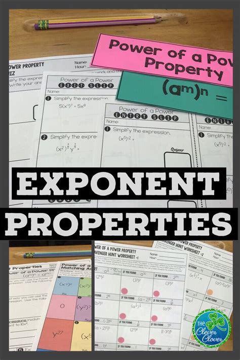 Laws Of Exponents Power Of A Power Exponents Exponent Worksheets