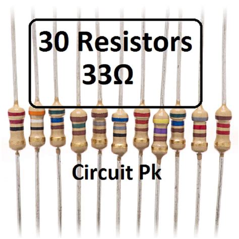 Pack Of 30 Resistor 33 Ohm Resistors 1 4W