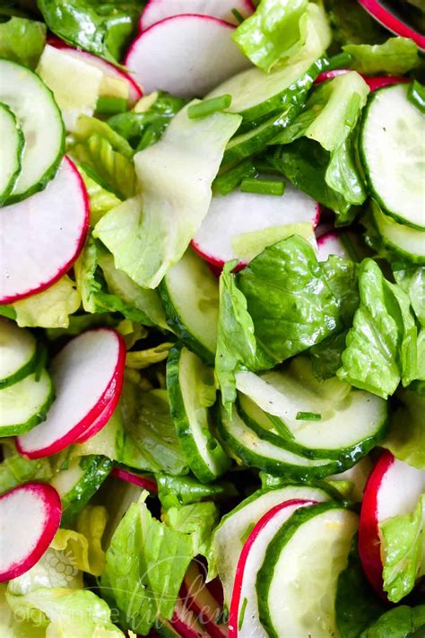 Lettuce Radish Salad with Lemon Vinaigrette - Olga in the Kitchen