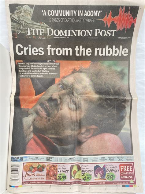 OLD NEWSPAPER The Dominion Post 23 February 2011 Christchurch