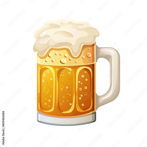 Clinking Beer Mugs Emoji With Cold Foam Isolated Yellow Beer Mug Emoji