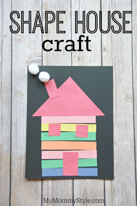 Colorful shape house craft - My Mommy Style