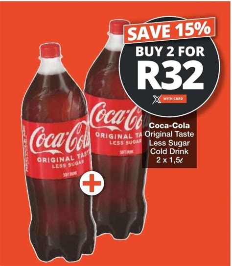 Coca Cola Original Taste Less Sugar Cold Drink X L Offer At Checkers