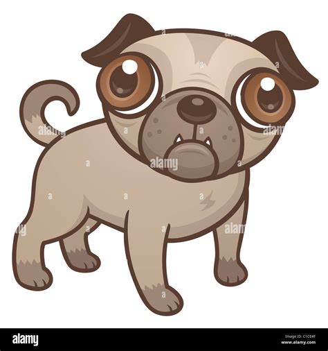 Cartoon Vectores Ilustraci N De Un Lindo Perrito Pug Realmente Con