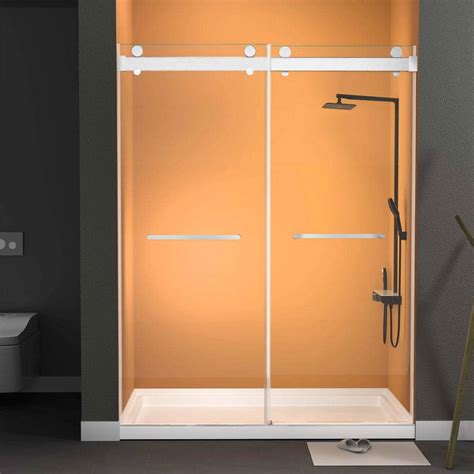 Getpro 72 In W X 79 In H Double Sliding Frameless Shower Door In