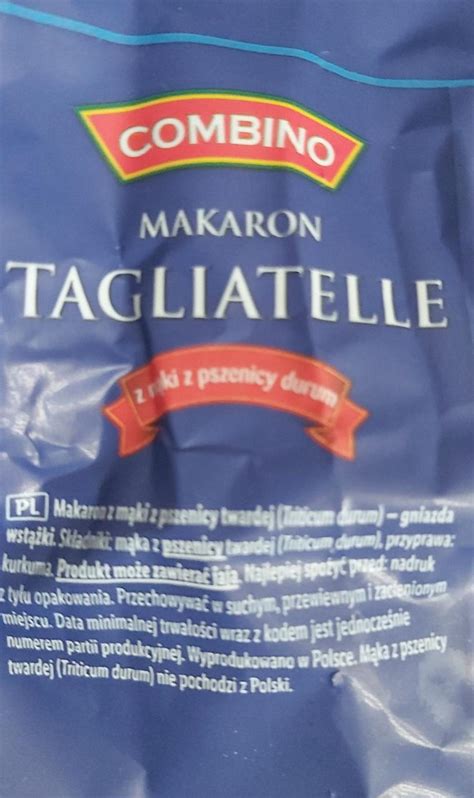 Makaron tagliatelle z mąki pszennej durum Combino kalorie kJ i