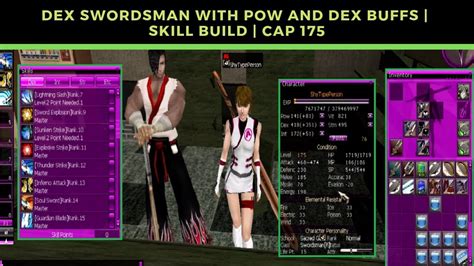 Dex Swordsman With Pow And Int Buffs Skill Build Cap Ran