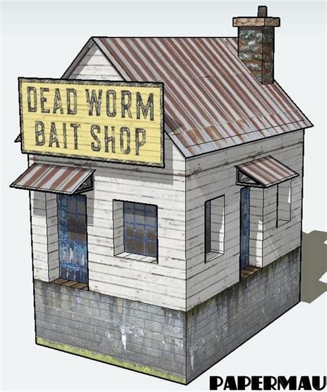 Papermau Dead Worm Bait Shop Paper Model By Papermau Part