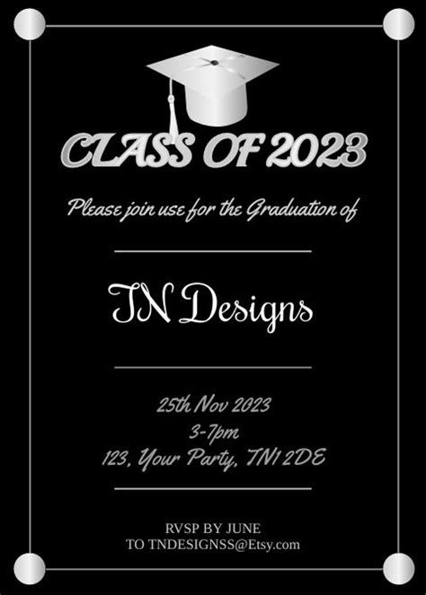 Digital Graduation Party Invitation Editable Graduation Party Invitation Template Graduation