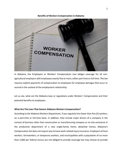 Benefits Of Workers Compensation In Alabama