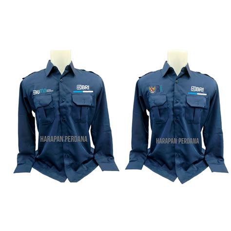 Jual Seragam Kemeja Pdh Kantor Bri Lengan Panjang Biru Navy Dongker