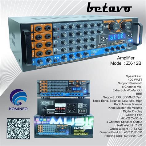 Jual AMPLI BETAVO ZX 12B AMPLIFIER Karaoke ZX12B ZX 12 B Power 400 Watt