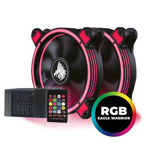 Kit De Ventiladores Para Gabinete Mm Con Luz Led Rgb Eagle Warrior