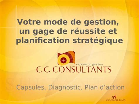 Ppt Votre Mode De Gestion Un Gage De R Ussite Et Planification