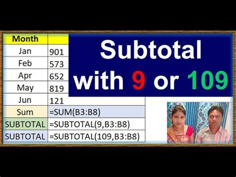 Subtotal Function In Excel Example Excel Youtube