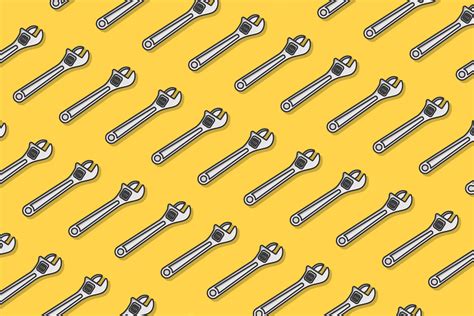 Adjustable Wrench Tool Seamless Pattern Graphic By Ahsanalvi