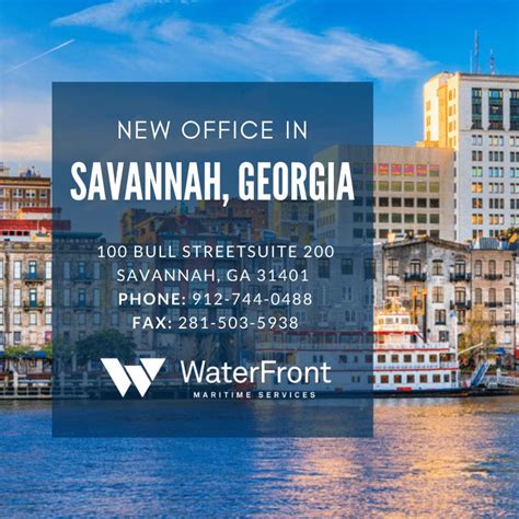 New Office In Savannah Georgia Waterfront Maritime Services