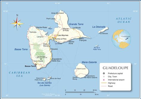 Carte Generale De Guadeloupe Map Of Guadeloupe Karte Von Guadeloupe ...