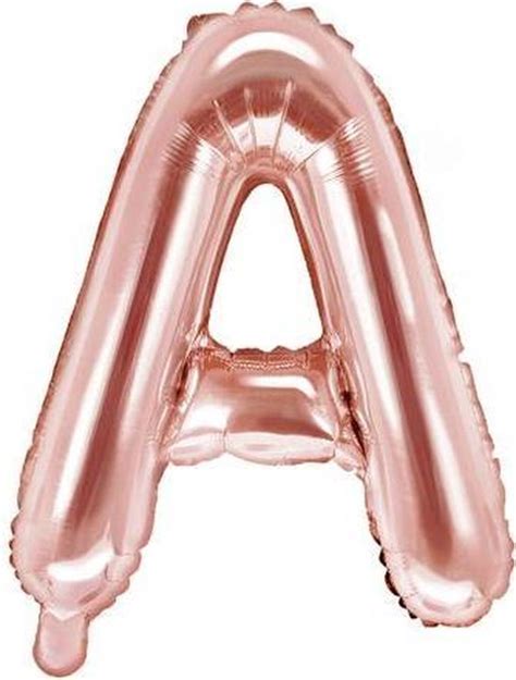 Folie Ballon Letter A 35cm Rose Goud Bol