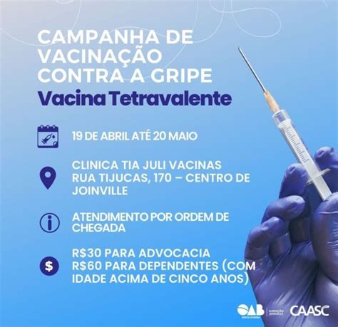 Not Cia Campanha De Vacina O Caasc Joinville