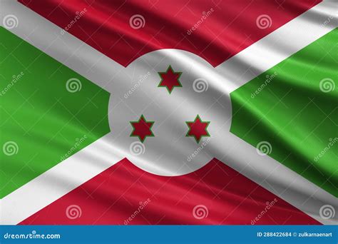 Burundi Flag with Fabric Texture, Official Colors, 3D Illustration ...